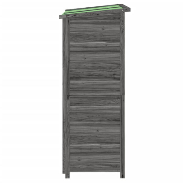 ZAHRADNÍ PŘÍSTŘEŠEK NA NÁŘADÍ ŠEDÝ 83X57X140 CM MASIV BOROVICE - Image 6